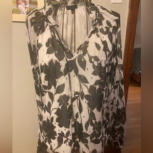 Floral Black and White Women's Top